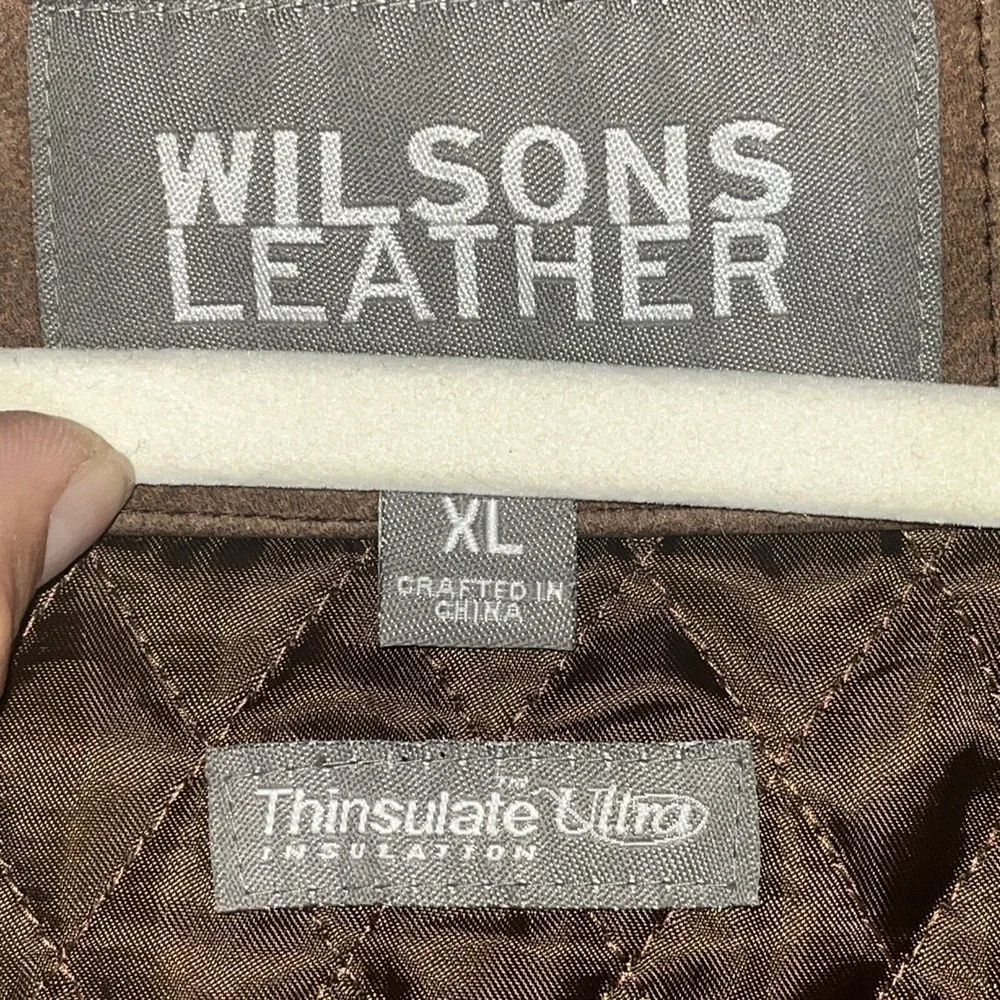 Y2K Wilsons Leather Brown Nubuck Patina Thinsulate Jacket Women's XL Retro‎ 90's